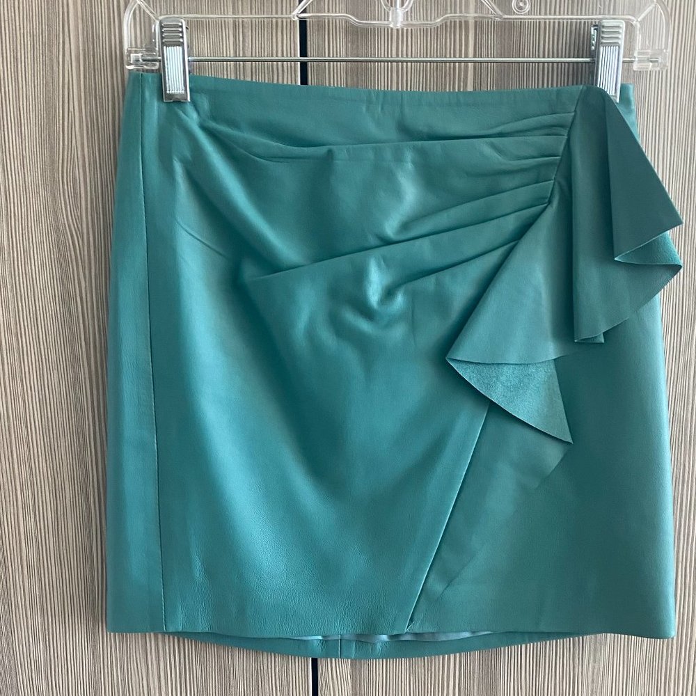 Michelle Mason Ruffle Leather Mini Skirt 🖤